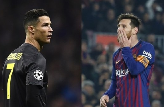 현지시각 8일 열리는 UEFA 챔피언스리그 맞대결을 앞두고 과거 메시(오른쪽)와 호날두(왼쪽) 양웅의 태도를 비교한 동영상이 화제를 모으고 있다.