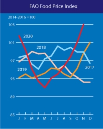 FAO 평균곡물가격지수 추이.사진=FAO