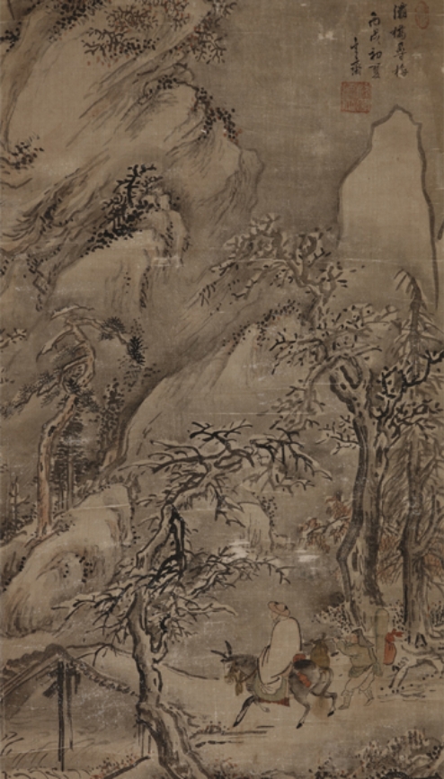 심사정 '파교심매도(灞橋尋梅圖', 18세기, 비단에 담채, 국립중앙박물관