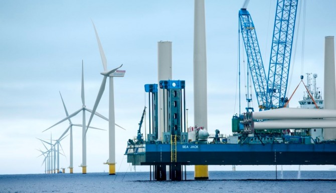 덴마크 해상 풍력발전 개발회사 오스테드가 운영중인 해상 풍력단지 전경. 사진=오스테드