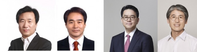 유신열 신세계디에프 대표(왼쪽부터), 이재실 현대백화점면세점 부사장, 강희석 이마트·SSG닷컴 대표, 김재천 AK플라자 대표. 사진=신세계그룹, 현대백화점그룹, 이마트, 애경그룹. 