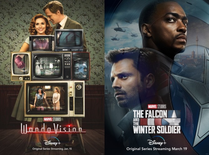 월트디즈니가 넷플릭스 대항마로 내놓은 OTT 서비스 디즈니플러스가 내년 한국 진출을 공식화했다. 사진은 디즈니플러스에서 곧 론칭하는 드라마 '완다비전'과 '팔콘 앤드 윈터솔져'. 사진=디즈니 트위터 캡쳐