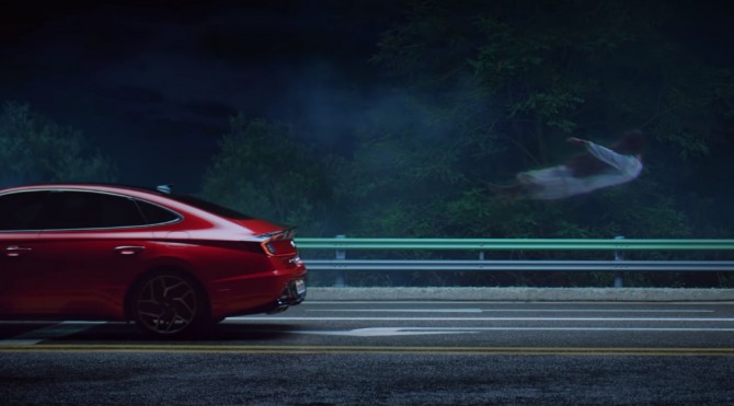 현대자동차가 지난달 출시한 쏘나타 N라인 광고영상 중 일부. 사진=현대차 유튜브 캡처