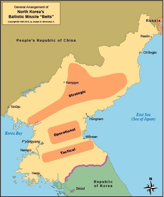 북한의 탄도미사일 벨트. 사진=CSIS