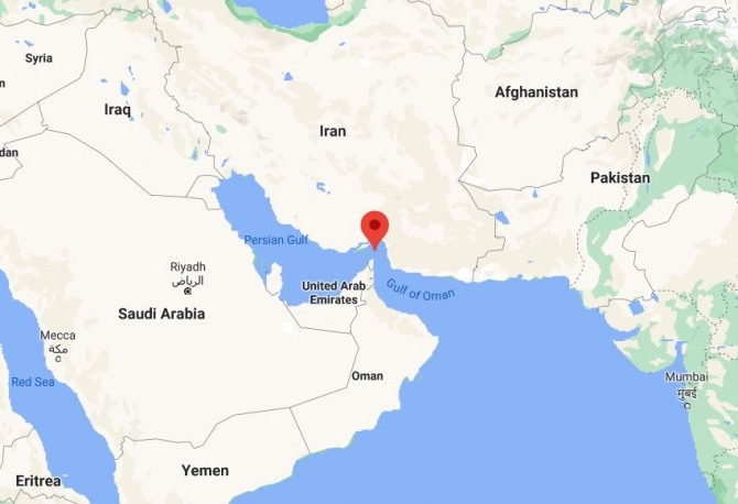 호르무즈 해협(Strait of Hormuz). 사진=구글맵캡처