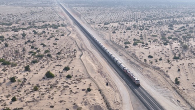 아랍에미리트(UAE) 국가철도 '에티하드 레일(Etihad Rail)'의 1단계 철도 구간 모습. 사진=Etihad Rail 홈페이지