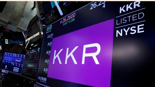 미국증권거래소의 미국 사모펀드 KKR 로고. 사진=로이터