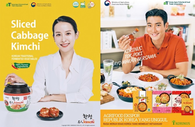 한류스타 조여정·최시원이 참여한 K-푸드 마케팅 홍보물사진=한국농수산식품유통공사(aT) 