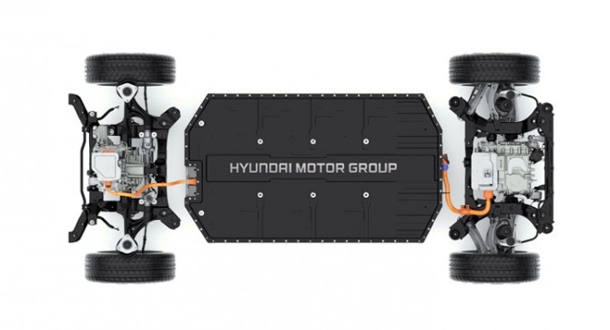 현대차의 전기차 전용 플랫폼 ‘E-GMP’. 사진=현대차