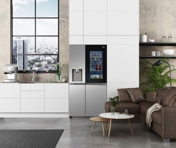 在CES 2021上，LG公开的InstaView冰箱新产品[LG电子提供。禁止转售及DB]