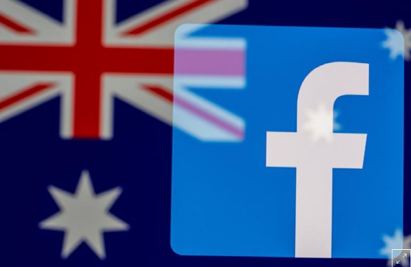 페이스북 로고와 오스트레일리아국기. 사진=로이터