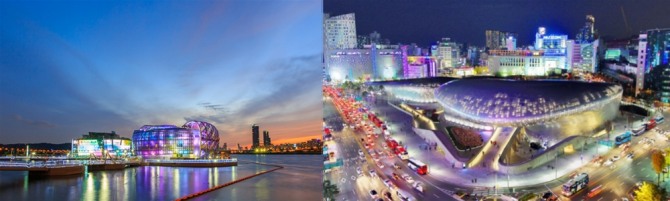 세빛섬(좌) ⓒ 효성티앤씨, 동대문디자인프라자(우) ⓒ 서울관광재단
