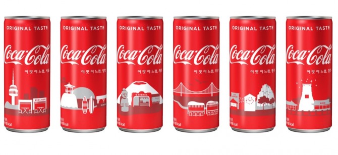 코카-콜라의 '코-크 시티 패키지' 6종의 모습. 사진=코카-콜라