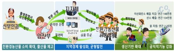 임산부 친환경농산물 지원사업 체계도