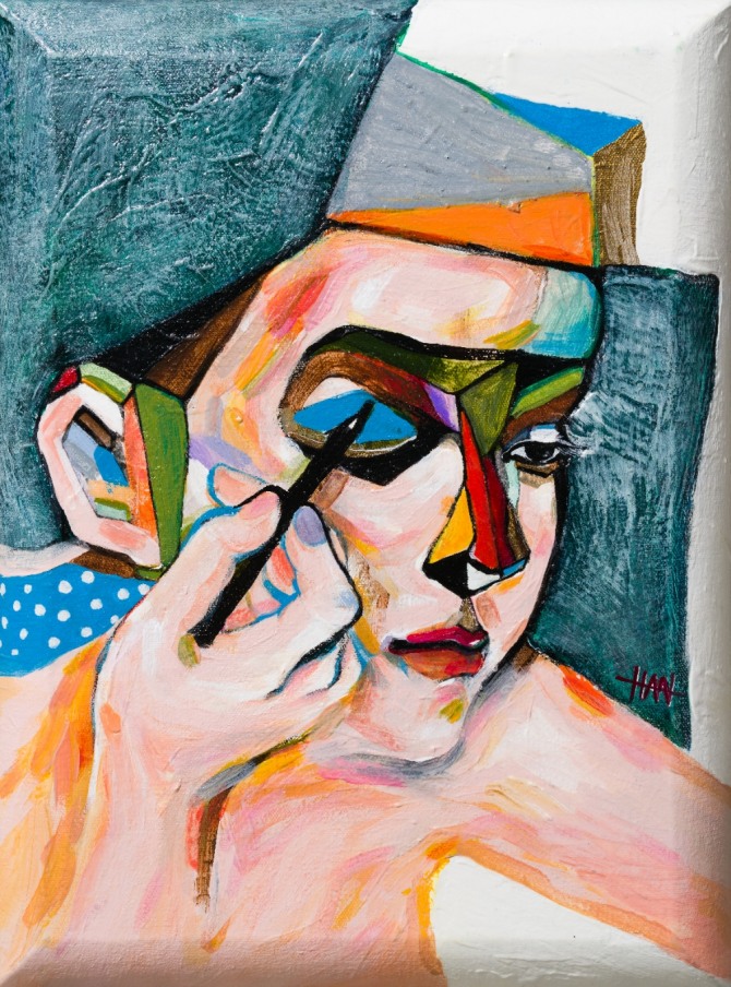 한신영 작, The Clown, 40.9×31.8, acrylic on canvas, 2020