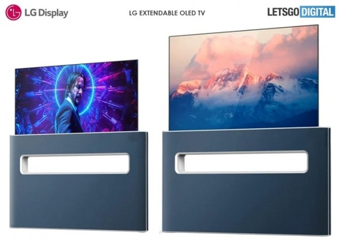 LG전자가 중국 특허청에서 확장형 OLED TV 디자인 특허를 획득했다. 사진= 렛츠고디지털