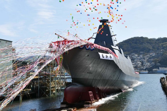 일본이 수출을 추진중인 신형 호위함 1번함 '모가미'함. 사진=해상자위대