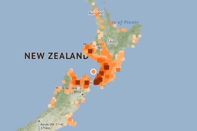 그래픽은 이번 지진의 진앙지인 뉴질랜드 케르마딕 제도.