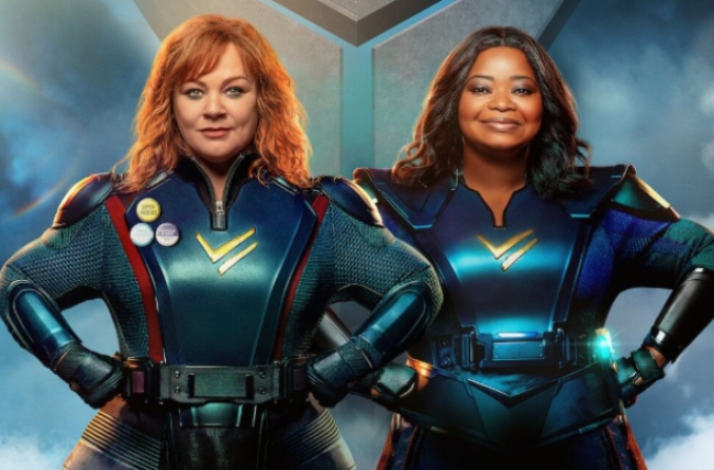 멜리사 맥카시(왼쪽)과 옥타비아 스펜서(오른쪽) 주연의 넷플릭스 영화 ‘썬더 포스’의 한 장면.