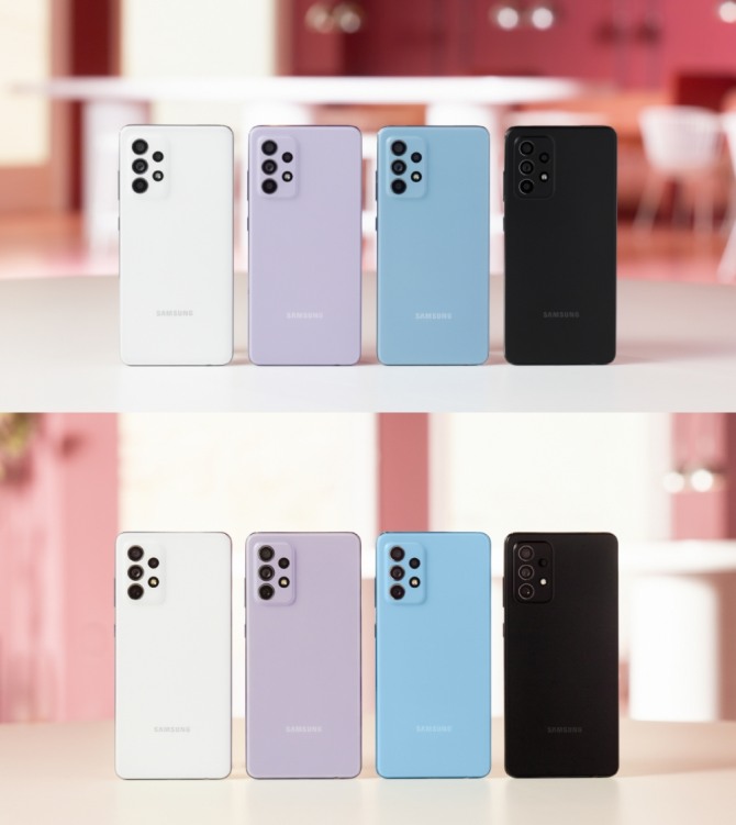 갤럭시A52(사진 위), 갤럭시A72(아래). 사진=삼성전자