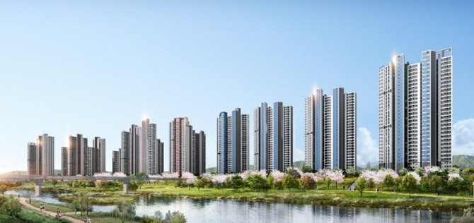 IS동서 '울산 뉴시티 에일린의 뜰'의 투시도. 사진=IS동서