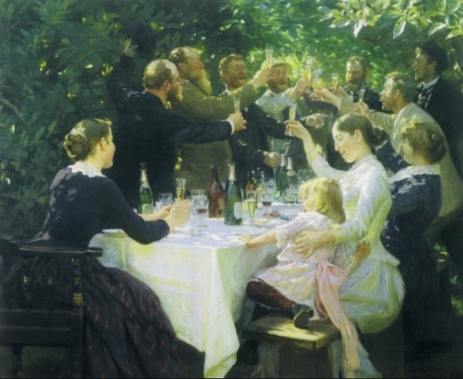 페데르 세버린 크뢰이어, ‘힙! 힙! 호레이!(Hip hip hooray)’, 19세기, 캔버스에 유채와 아크릴, 스웨덴 예테보리 미술관.