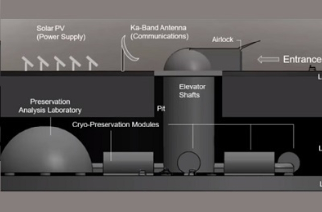 사진은 미국이 달에 건설을 추진하고 있는 지구상 생물의 씨앗을 보관하는 현대판 ‘노아의 방주’ 상상도.