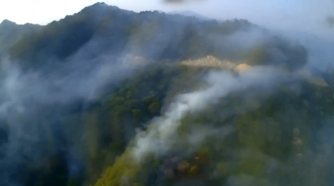 19일 오후 강원도 횡성군 공근면 초원리에서 산불이 발생했다. 사진=산림청 중앙산불방지대책본부 
