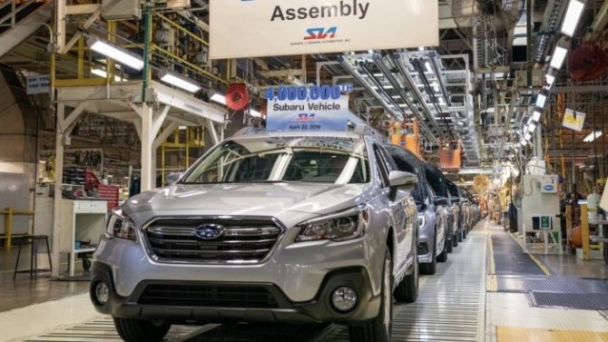 일본 자동차 회사 스바루(Subaru)가 세계적인 반도체 부족 사태로 4월 말까지 미국 인디애나주 공장에서 생산을 중단한다. 사진=스바루