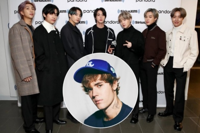 미국 팝스타 저스틴 비버가 글로벌 보이그룹 방탄소년단(BTS)과 신곡 작업을 하는 것으로 알려졌다. 사진=페이지 식스