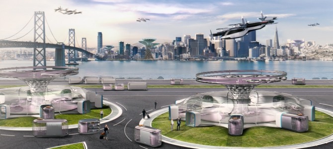 현대자동차그룹이 지난해 '국제가전박람회(CES) 2020'에서 공개한 도심항공모빌리티(UAM) 구상도. 사진=현대차그룹