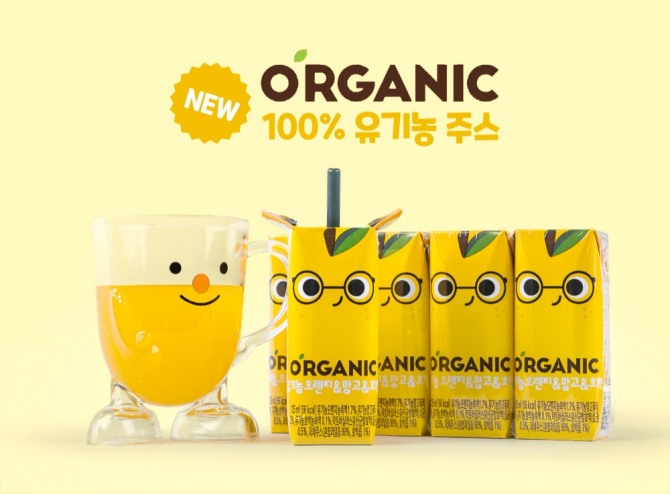 롯데칠성음료가 오'가닉의 새로운 맛 '유기농 오렌즈&망고&호박'을 출시했다. 사진=롯데칠성음료