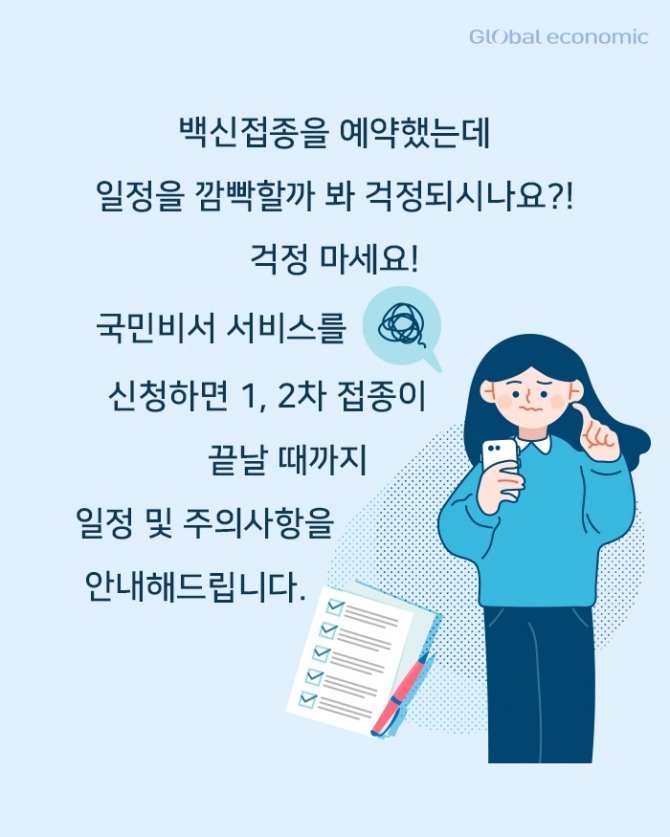 카드뉴스 백신접종 예약 정보 알림 받는 방법! ... 국민비서 ...