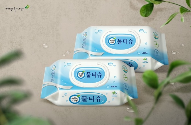 깨끗한나라는 친환경 소재가 적용된 '깨끗한나라 물티슈'를 4일 선보였다. 사진=깨끗한나라