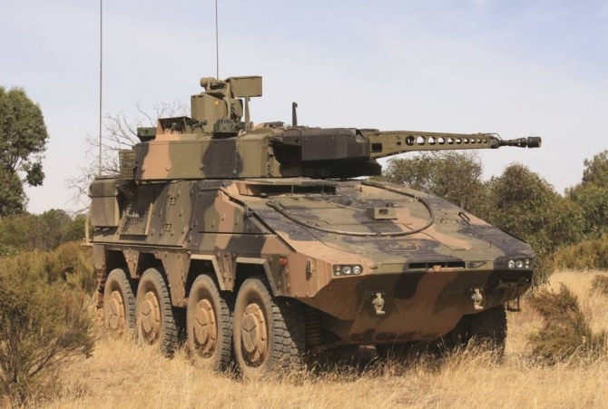 독일 방산업체 라인메탈이 지난 2일 호주 육군에 인도한 차륜형 장갑차 '박서 CRV'.사진=라인메탈