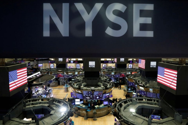 미국 뉴욕증권거래소(NYSE)의 거래 마감 후 내부 전경      사진=로이터