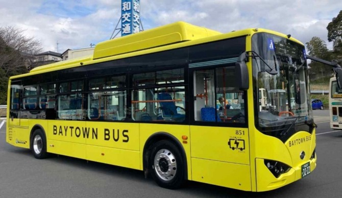 비야디는 지난 2월 일본 현지에서 첫 대형 전기버스 'K8'을 인도했다. 사진=비야디재팬