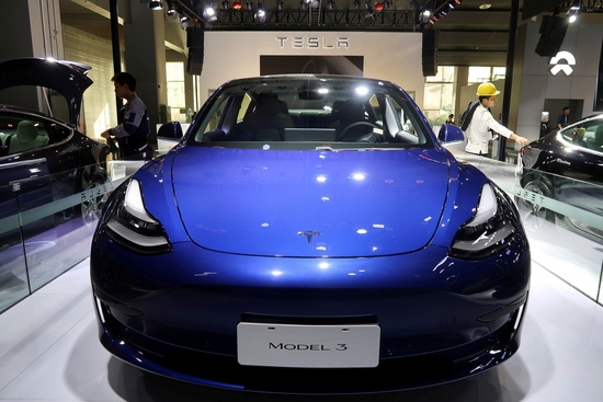중국산 테슬라 모델3 전기 자동차. 사진=로이터