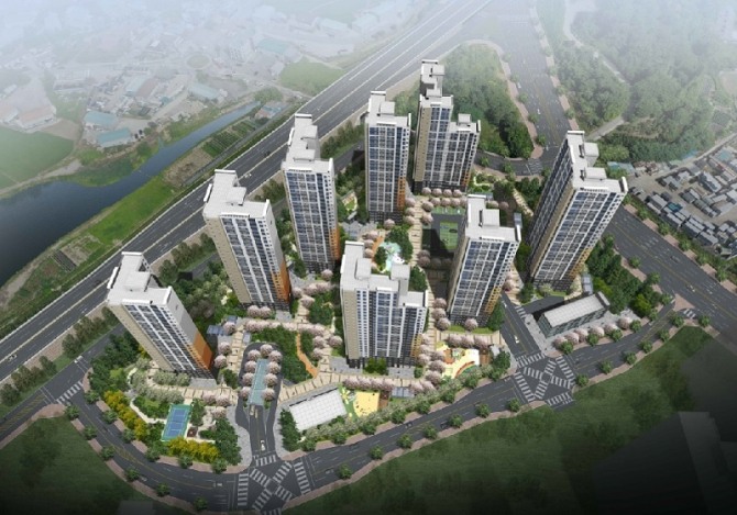 ㈜한양이 동일토건과 공동시공자로 선정된 경기도 오산시 서동 39번지 일대 ‘오산세교 지역주택조합 공동주택’의 조감도. 사진=(주)한양