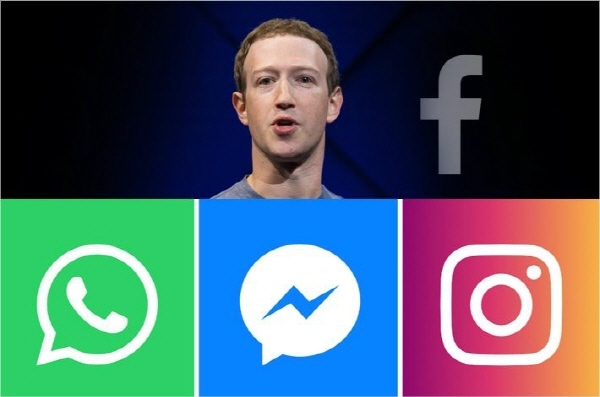 마크 저크버그 페이스북 창업자와 페이스북그룹의 각종 로고들. 