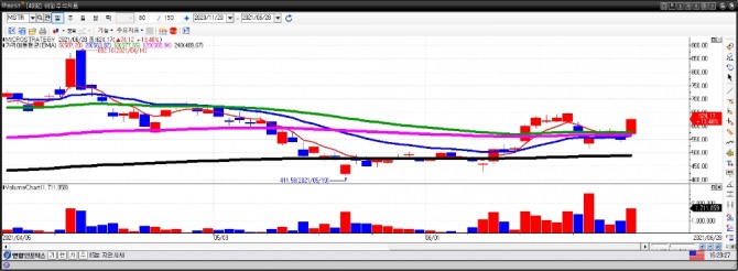 마이크로스트래티지 일간차트.  자료=이베스트투자중권 HTS