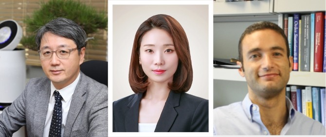 (왼쪽부터) 강준혁 KAIST 교수, 정성아 경북대 교수, 오스왈도 시메오네 영국 킹스칼리지 런던 교수. 사진=KAIST