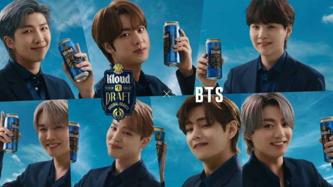 롯데칠성음료가 방탄소년단(BTS)과 함께한 클라우스 신규 광고를 온에어했다. 사진=롯데칠성음료