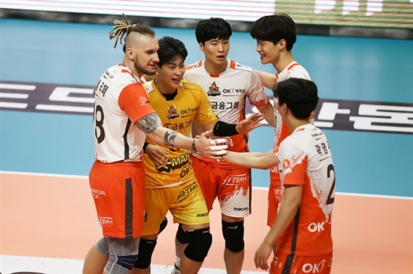 OK금융그룹 남자 프로배구단. 사진=OK금융그룹