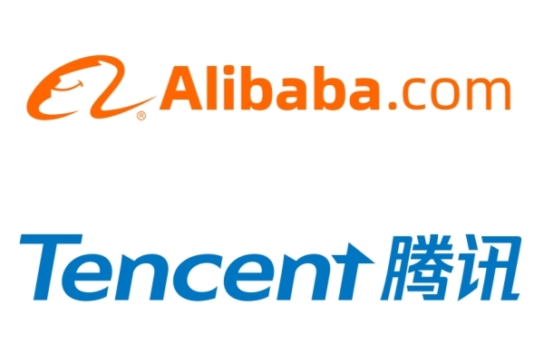 중국 알리바바그룹(사진 위쪽)과 텐센트홀딩스 로고. 사진=글로벌이코노믹 DB