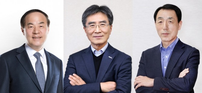 (왼쪽부터)전영현 삼성SDI 대표, 김병훈·권우석 에코프로비엠 공동 대표  사진=각 사 종합 