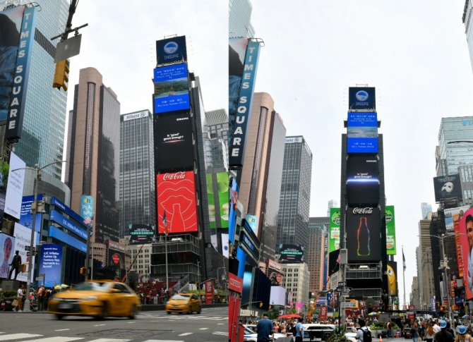 미국 뉴욕 타임스퀘어 갤럭시S21 옥외광고. 사진=삼성전자