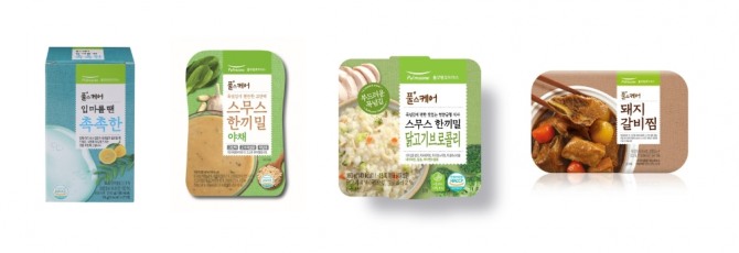 풀무원푸드머스가 출시한 시니어 식사케어 신제품 4종. 사진=풀무원