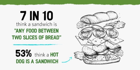 ‘핫도그도 샌드위치인가’에 대한 미국인 대상 설문조사 결과. 사진=스터디파인즈