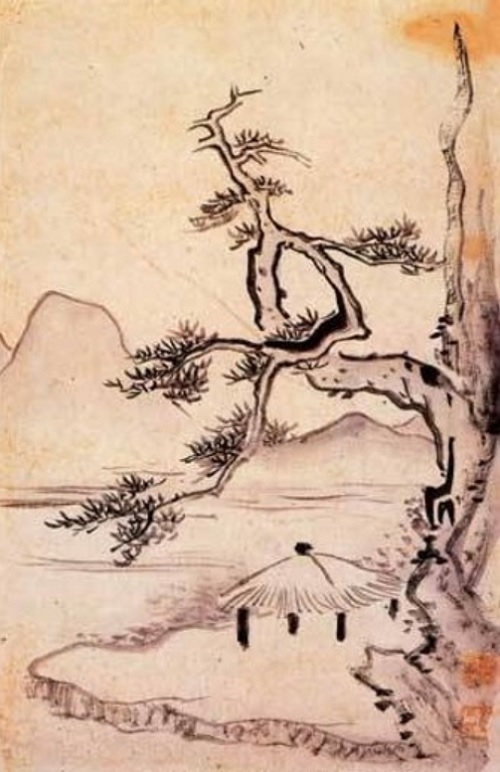 강세황 ‘산수’. 18세기, 비단에 수묵, 서울대학교박물관.